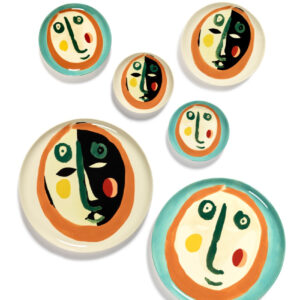Plat de service faience Visage noir by Ottolenghi #Serax