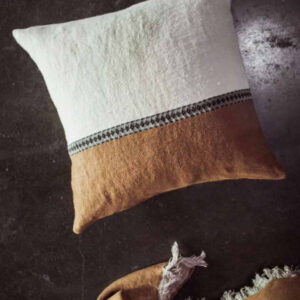 Coussin Etienne 100%lin avec garinssage plumes #Libeco