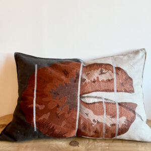 Coussin lin et brodé 90x60 cm- pièce unique  #Evolution product