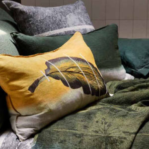 Coussin lin et brodé  70x50 cm- pièce unique  #Evolution product