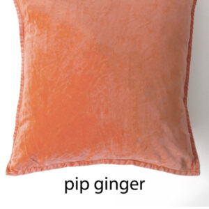 Coussin Pip en velours stonewashed Ginger