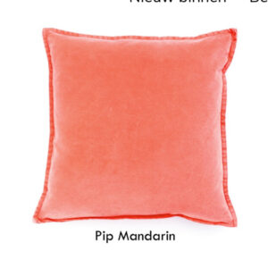 Coussin Pip en velours stonewashed Mandarin #MLFabrics