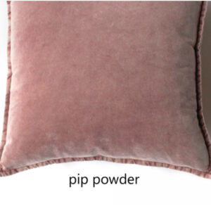 Coussin Pip en velours stonewashed Powder