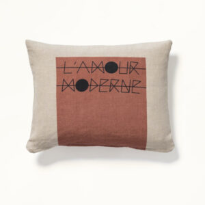 Coussin Amour moderne Teck
