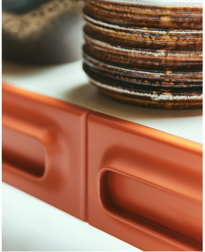 Meuble bas TV en MDF laqué crème-orange #HKLiving – Image 3