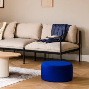 POUF bas Folk  bleu électrique #Noo